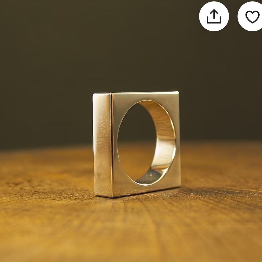 Sterling Silver Square Ring size 5.25